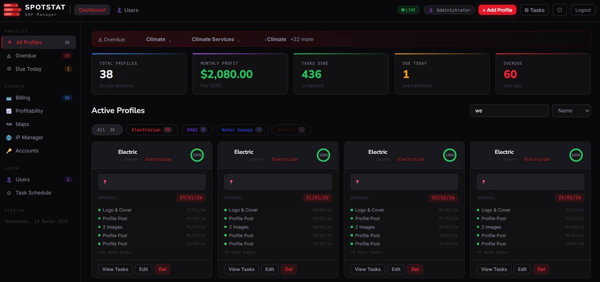 GMB Manager Dashboard